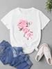 Flower Sweet 90s Cute Style Short Sleeve Clothes Print Top Fashion T Shirt Graphic T-shirt Women Female Ladies Clothing Tee