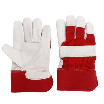1pair Winter Work Gloves Wear Resistant Nonslip Cowhide Leather Safety Work Gloves for Industrial