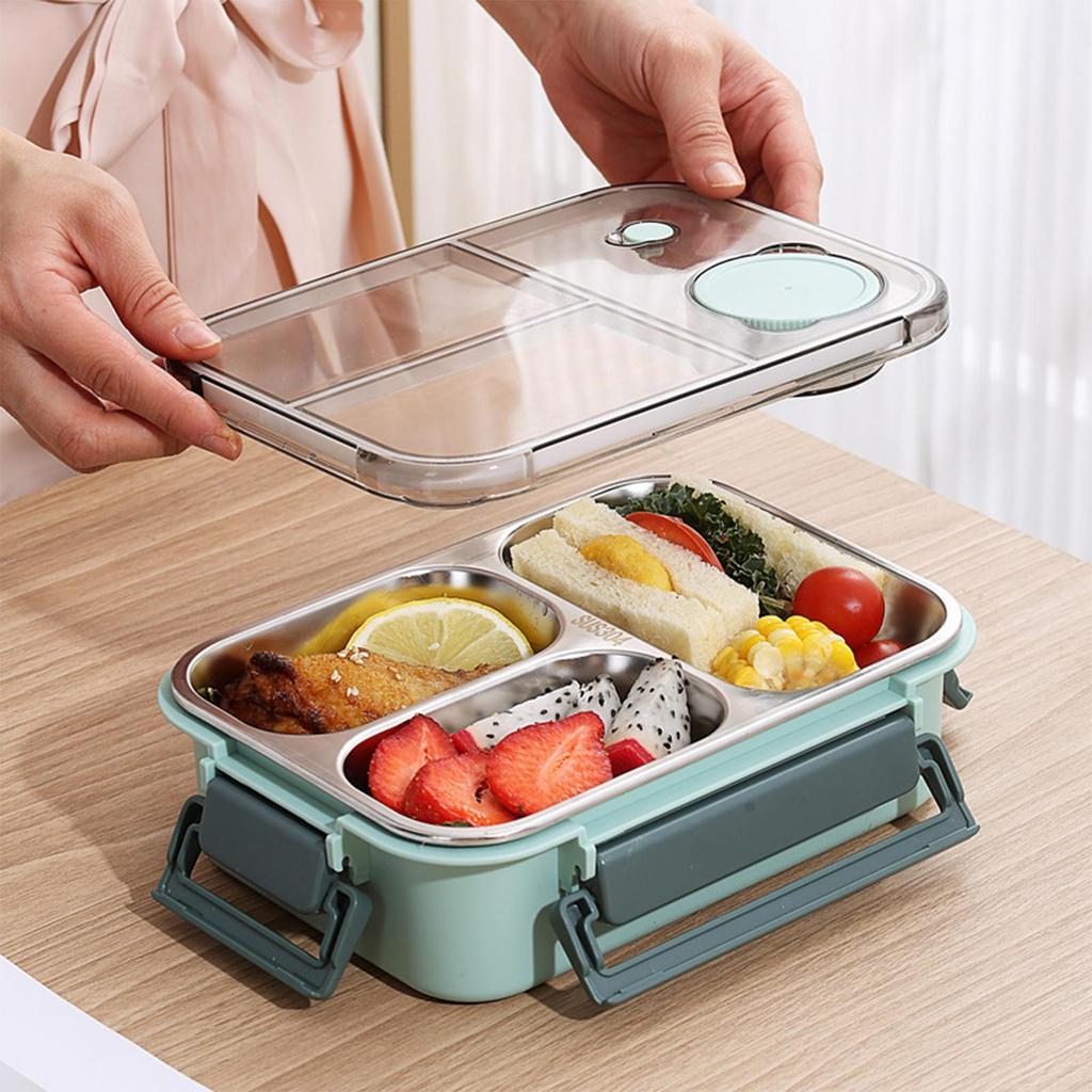 304 Stainless Steel Compartment Insulated Lunch Box Office Worker Students Sealed Portable Salad Bento Microwae Food Container