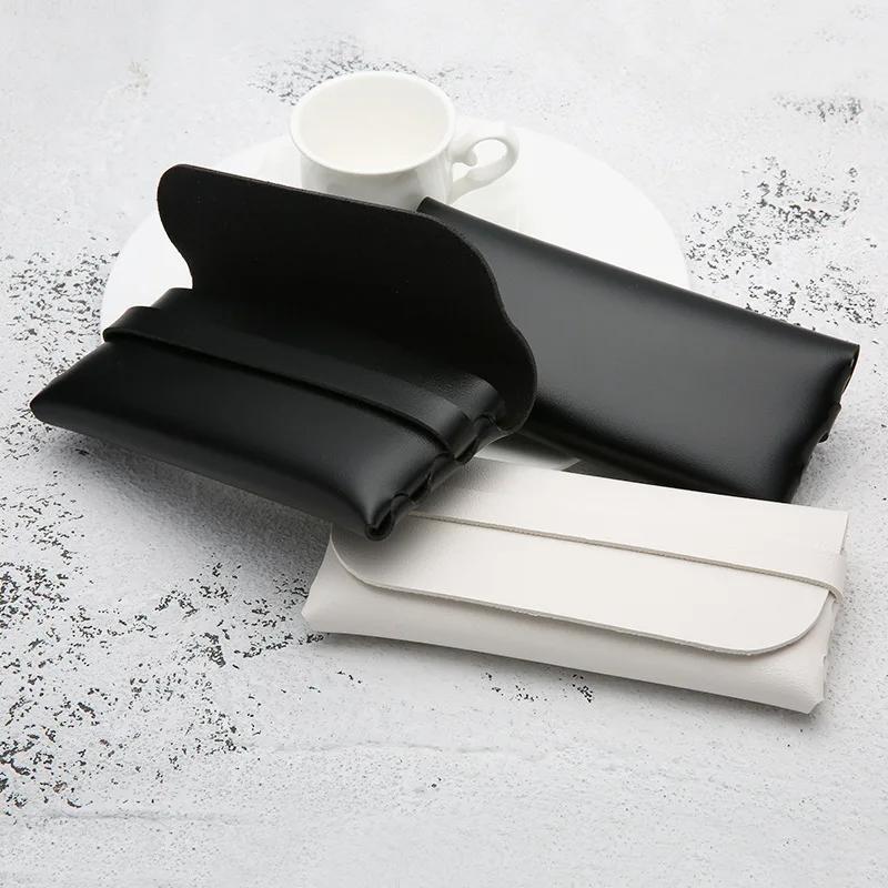 Black and White Soft and Stylish Leather Glasses Cases  Glasses Protection Bags Travel Accessories for Men and Women  Stylish