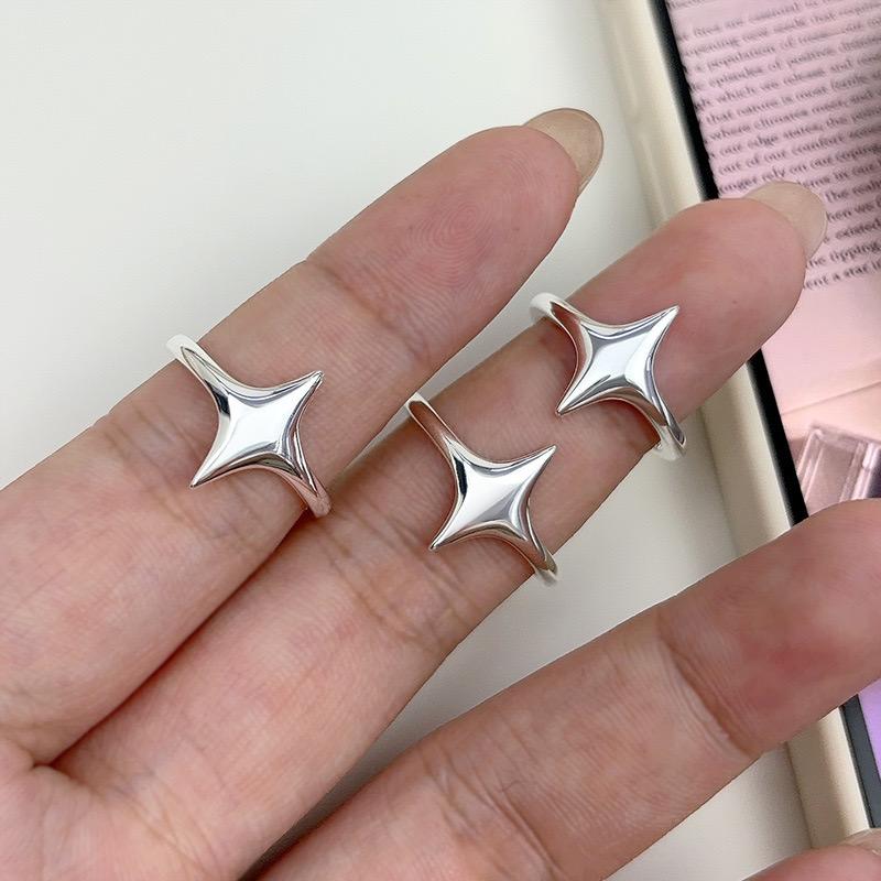 Rings For Women Geometric Fine Jewelry Finger Adjustable Simple Star Ring For Party Birthday Gift