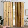 2pcs, Curtain Popular 2D Plane Printing Bohemian Bamboo Print Blackout Polyester (without Rod) Stuff Clearance Perfect for