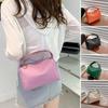 Crossbody Bag Space-Saving Large Capacity Zipper Closure Portable Handle Detachable Shoulder Strap Decorate Square Women Chain Shoulder Bag