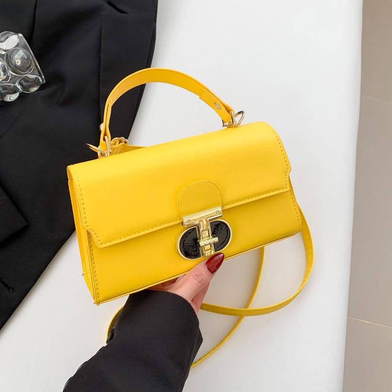 

Stylish Small Square Pu Shoulder Bag For Women In Trendy Spring Colors Black White And Pink жёлтый