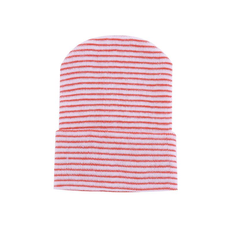 Cute Newborn Baby Hat Infant Girl Boy Comfy Striped Hospital Cap Winter Warm Toddler Outdoor Casual Beanie Newborn Hat