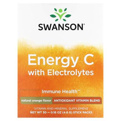 Energy C, mit Elektrolyten, Natürliche Orange, 30 Portionsbeutel, 4,6 g (0.16Oz) Jeder