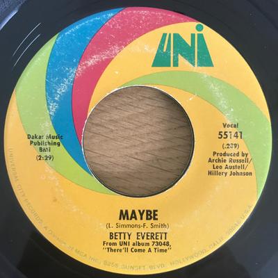 7inch Record BETTY EVERETT - Maybe 55141 UNI Records 1969 US Soul/Funk Used