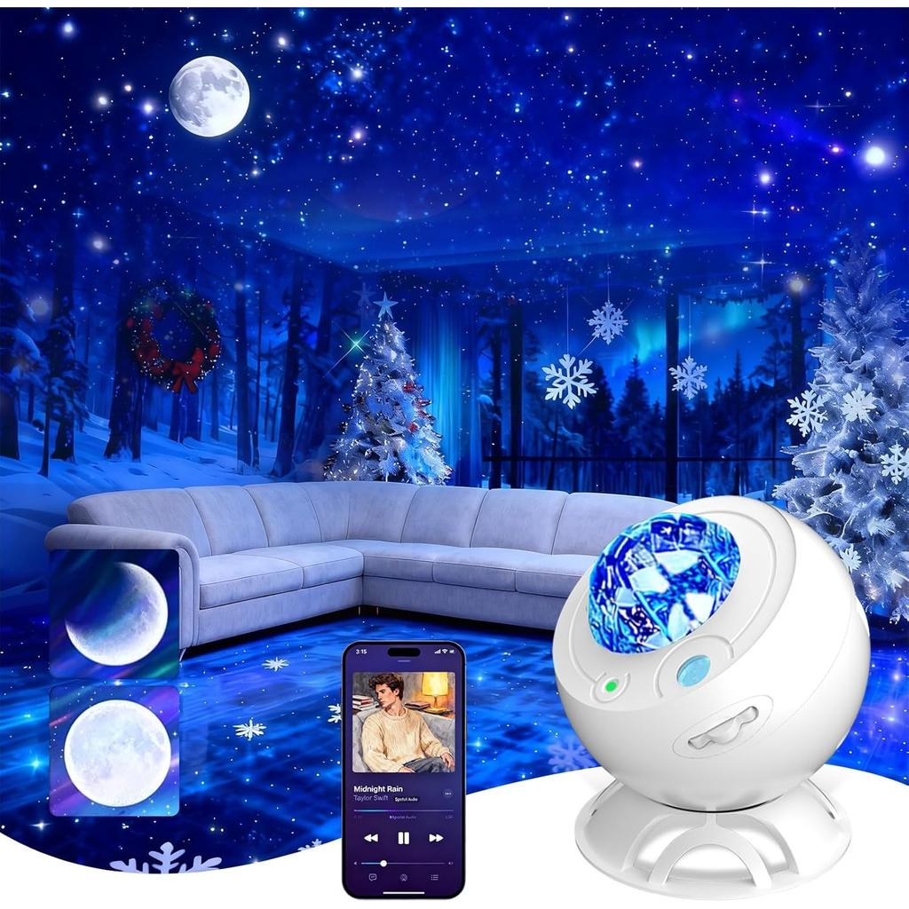 Starry Sky Projector Northern Light Moon Star Projection Lamp USB Party Bluetooth Speaker for Bedrooms Living Room