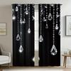 Black Crystal Curtains Pole Bag Bedroom Living Room Decoration Home Curtain Elegant Made Of Polyester Washable Area Ready