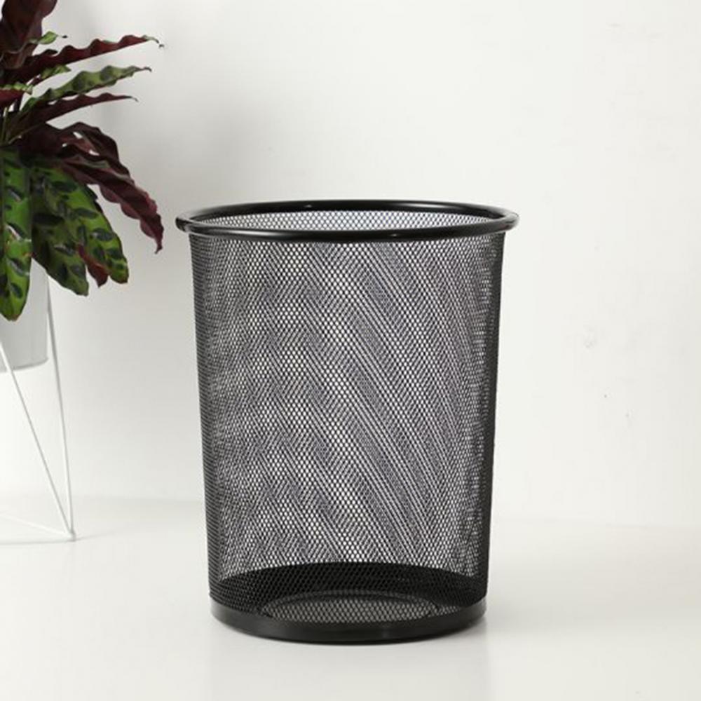 Iron Mesh Waste Bin Garbage Basket Home Office Trash Can Dustbin Sundries Storage Basket Box Bathroon Cleaning Bedroon Waste Bin