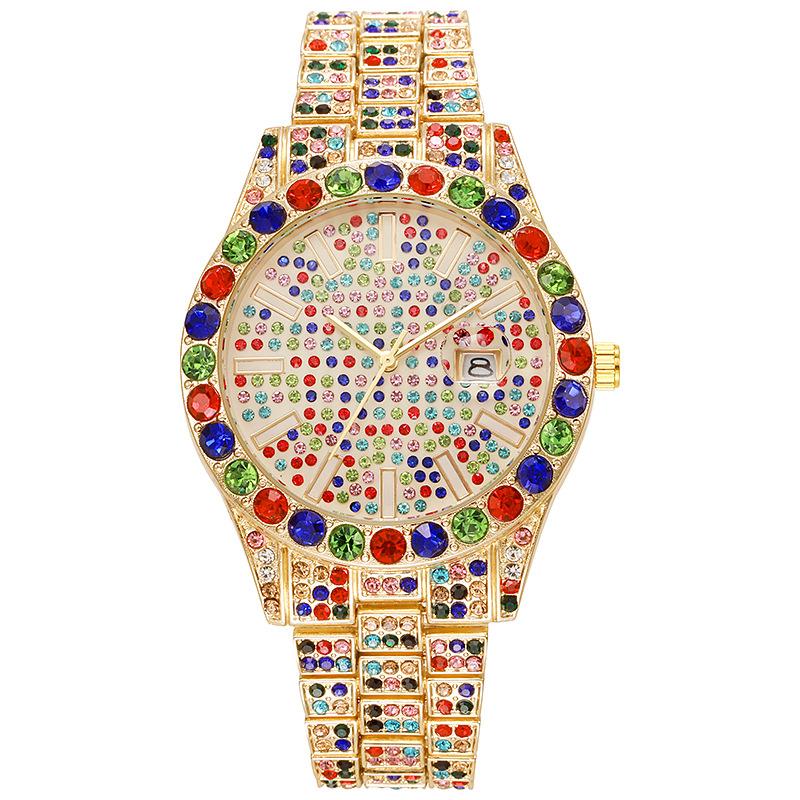 

Luxury Hip Hop Diamond Big Brand Quartz Watch Men Fashion Alloy Band Date Wristwatch Relogio Feminino Dropshipping