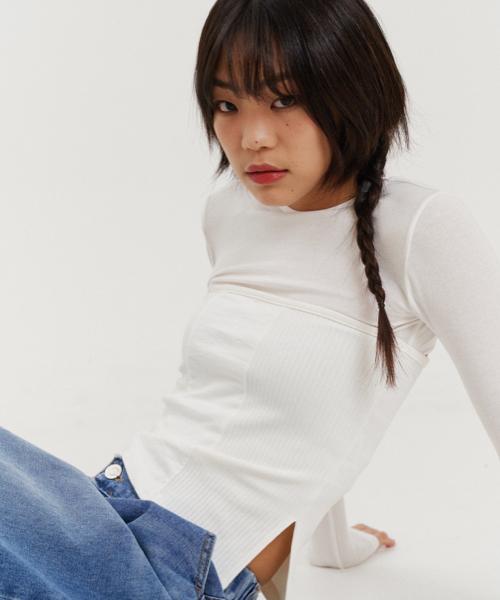 The Paco Side Slit Tube Top Ivory Ivory