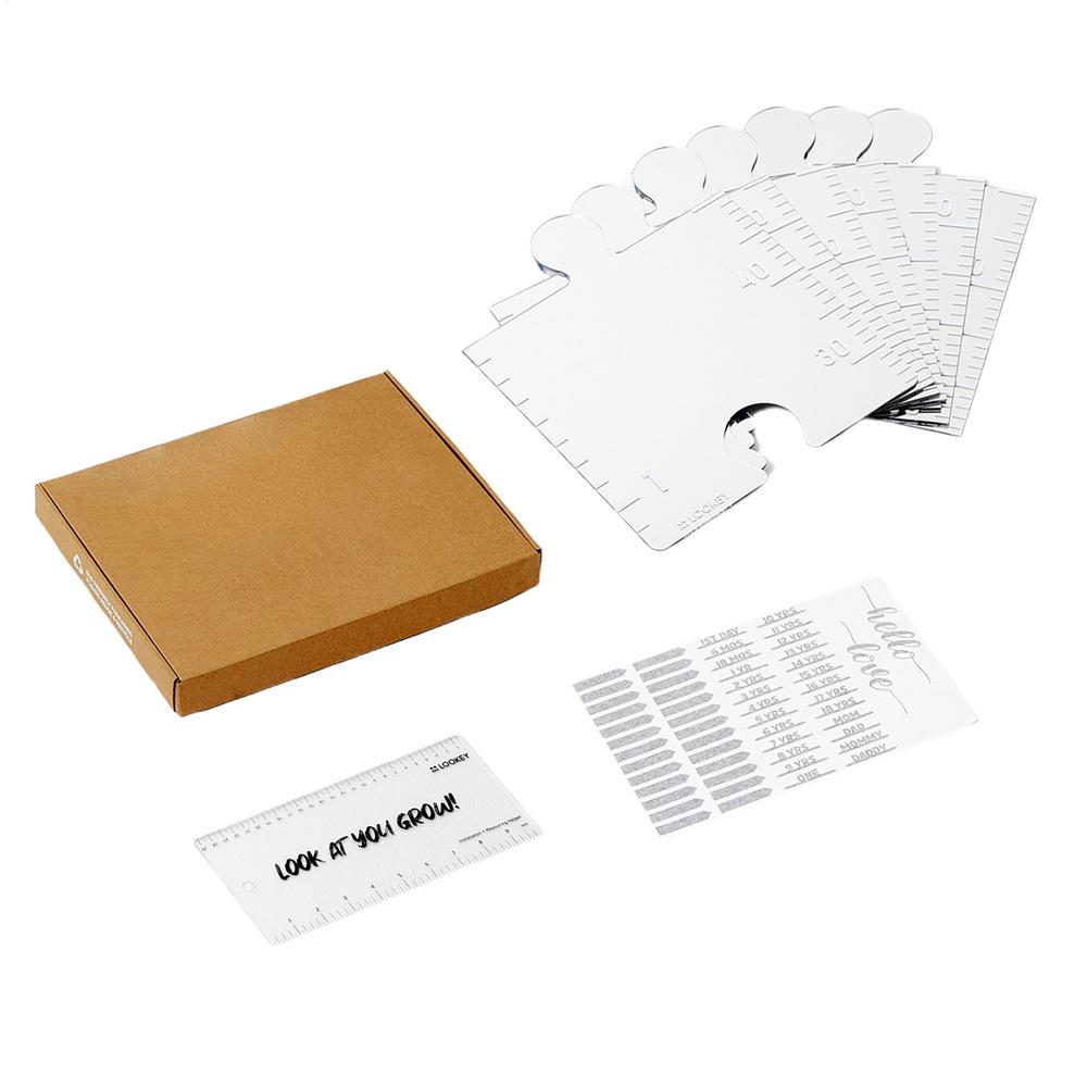 

Mirrored Growth Chart Shatterproof Acrylic Height Measurement Mirror Ruler Puzzle Children Height Chart Mirrors with Marking