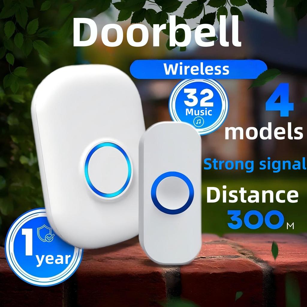 Wireless Doorbell Waterproof Welcome Chime Home Door Bell Intelligent Smart Alarm With Battery