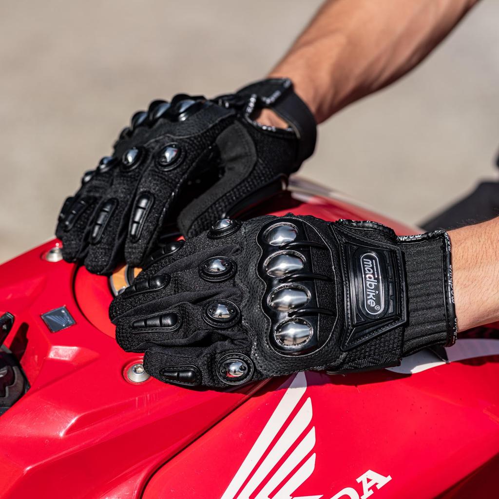 ILM Motorbike Glove, Knuckle Guard, For Summer/Winter, Men's, Women's, Black