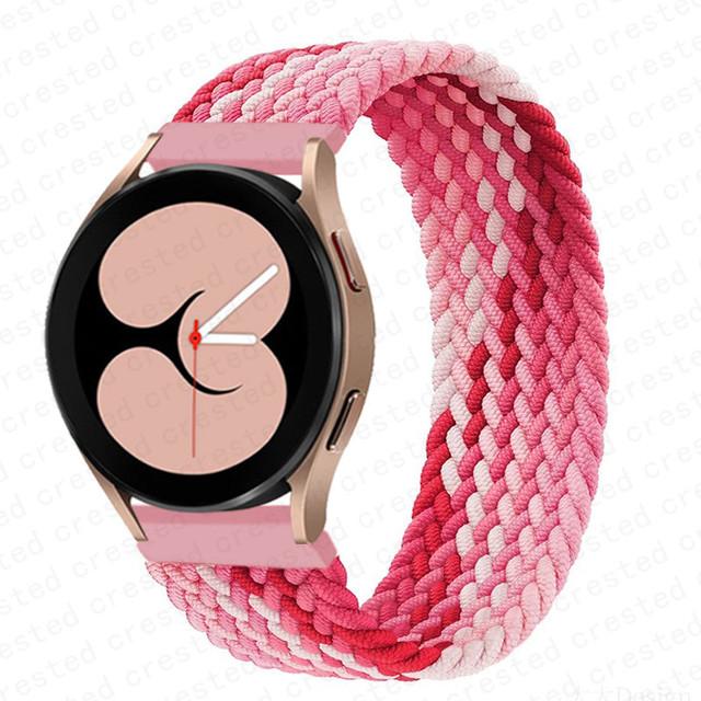 20mm 22mm Band for Samsung Galaxy watch 7/4/6/3/5 pro/Gear S3 braided solo loop bracelet correa Huawei watch GT 2 3 pro 4 strap