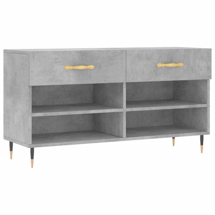 VidaXL Banc à Chaussures, Armoire à Chaussures avec 4 Étagères et Pieds, Meuble à Chaussures avec 2 Tiroirs Salon, Moderne, 829720