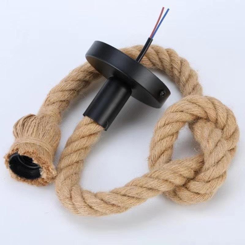American Retro Hemp Rope Pendant Lamp for Restaurants, Hotels, Shops, and Bars