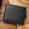 Retro PU Leather Men's Wallet with Zipper & Buckle Card Holder and Coin Purse