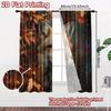 2pcs, 2D FLAT PRINTING Curtains (Without Rod) Autumn Fox(4) Chic Print Curtains Festival Versatile Fabric Curtains Decorations