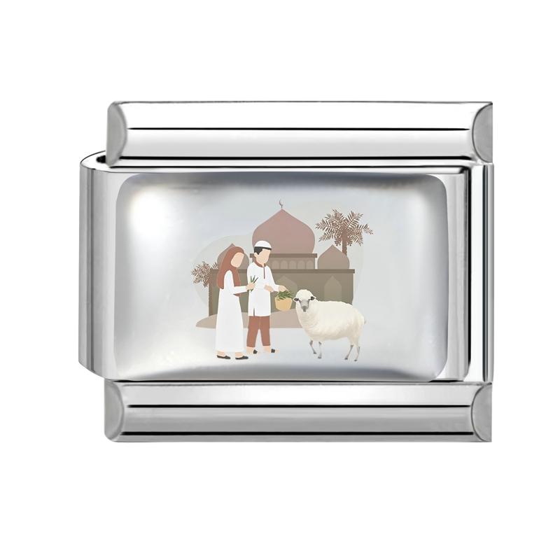 New Fashion Eid Al-Adha Series Sheep Cow Module Italian Links Charm Fit 9mm Stainless Steel Modular Bracelet Jewelry Making Gift