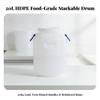 Portable 20L HDPE Storage Container Long-Lasting Round Plastic