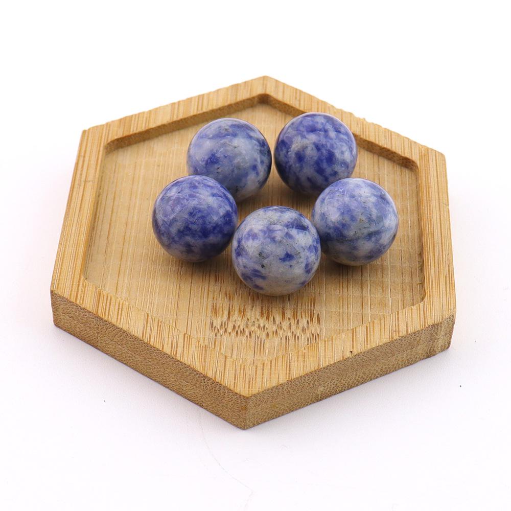 16mm Natural Agate Crystal Ball Ornament - Holeless Round Semi-Precious Stone for DIY Jewelry (BJ12)