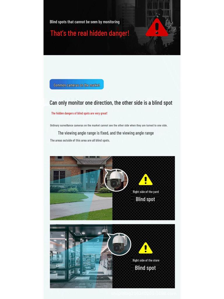 V380 Dual-lens Outdoor 4G Wireless Security Camera with Three Screens