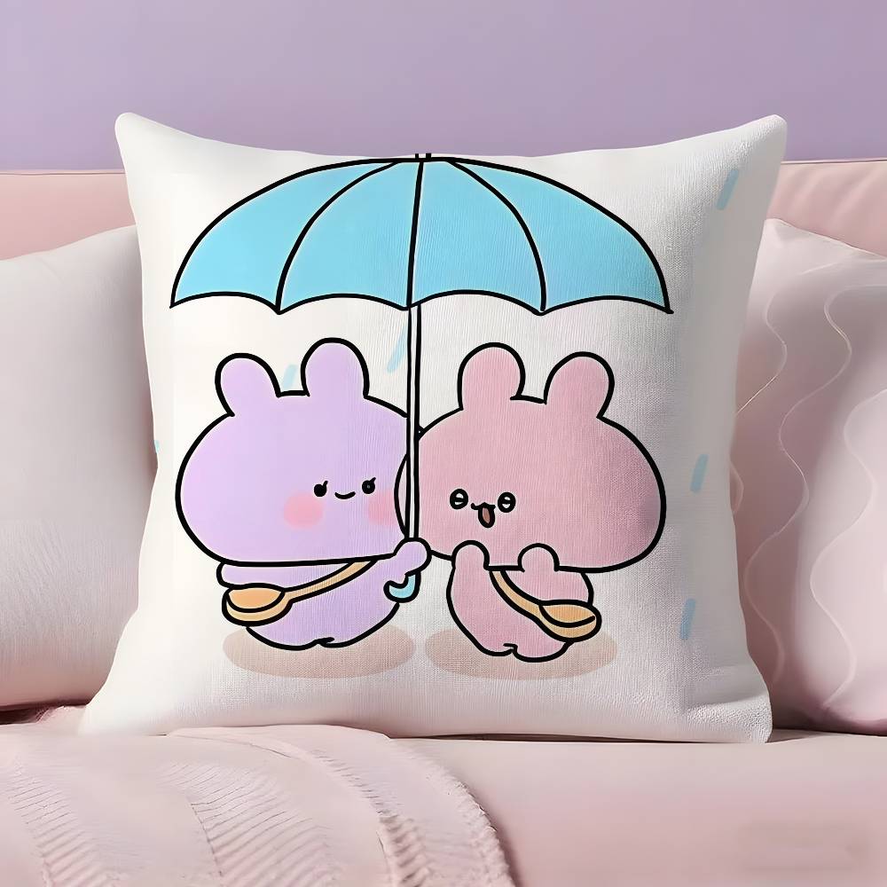 Cartoon A-Asamimichan Cute Bunny Pillow Case Ultra Soft Skin Friendly Fabric Cloud Like Comfort & Concealed Zipper