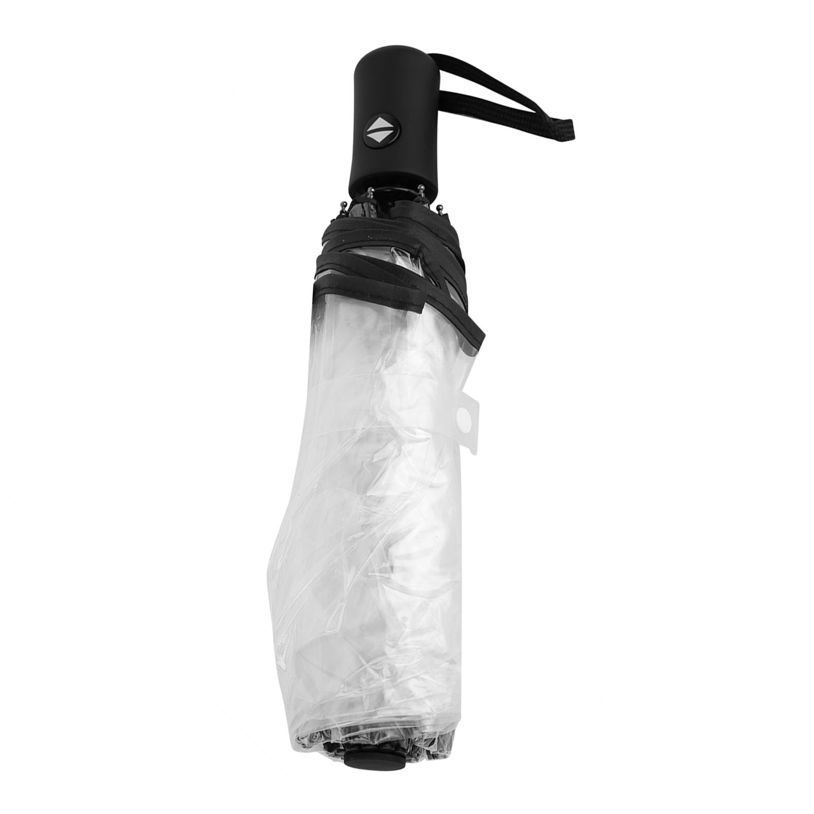 

Прозрачные зонты от дождя складные портативные тройные складные женские модные зонты чёрный