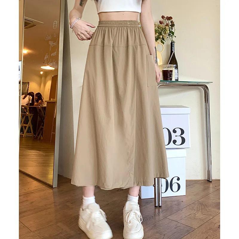 Girls Elastic High Waisted Long Pants Lady Comfortable Wide Leg Trousers Women Korean Fashion Solid Color Slacks