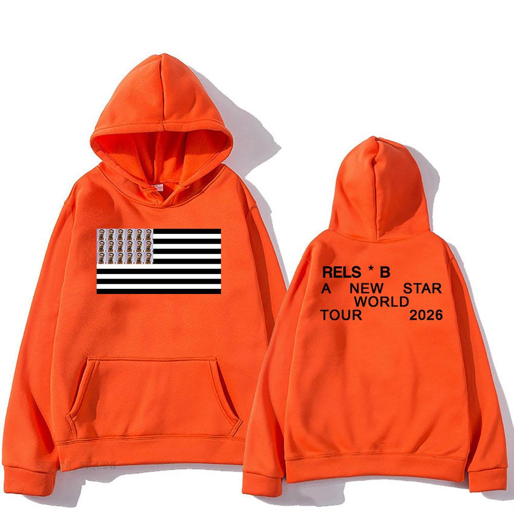 A NEW STAR WORLD TOUR 2026 Hoodies Singer RELS B Printing Sweatshirts Long Sleeve Winter Fleece Pullover Unisex Streetwear