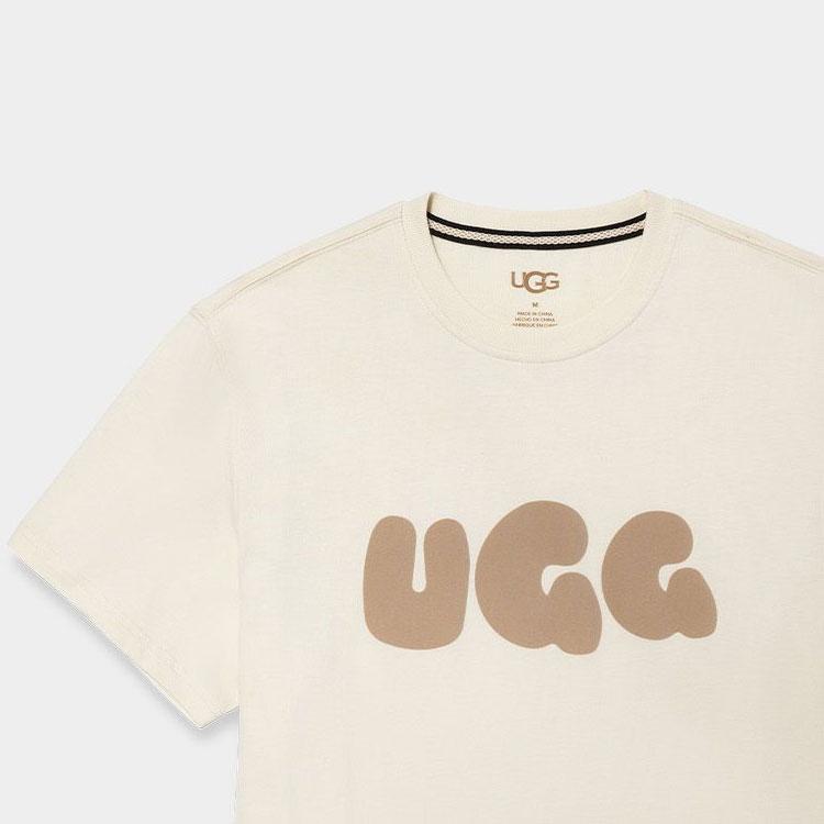 UGG SS24 Buchstaben-Print Rundhals Casual Kurzarm T-Shirt Herren Oberteile Off-White 1156450-CRM