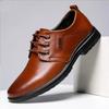 Men's Leather Shoes Korean Style Casual Business British Work Leather Shoes Non-slip Soft Sole Dad Shoes
