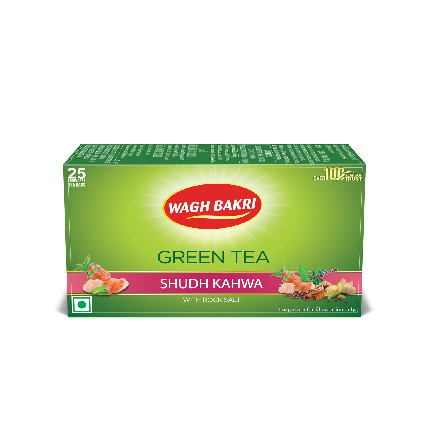 

Wagh Bakri Shudh Kahwa Green Tea Bags 25 Count Refreshing Aromatic Blend For Relaxation Smooth Brewing Experience Total 62.5 Grams