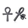 Orecchini a Cerchio Huggies con Croce Ankh per Uomo Donna, Orecchino Piercing Impermeabile in Acciaio Inossidabile, Gioiello Regalo con Croce Egizia