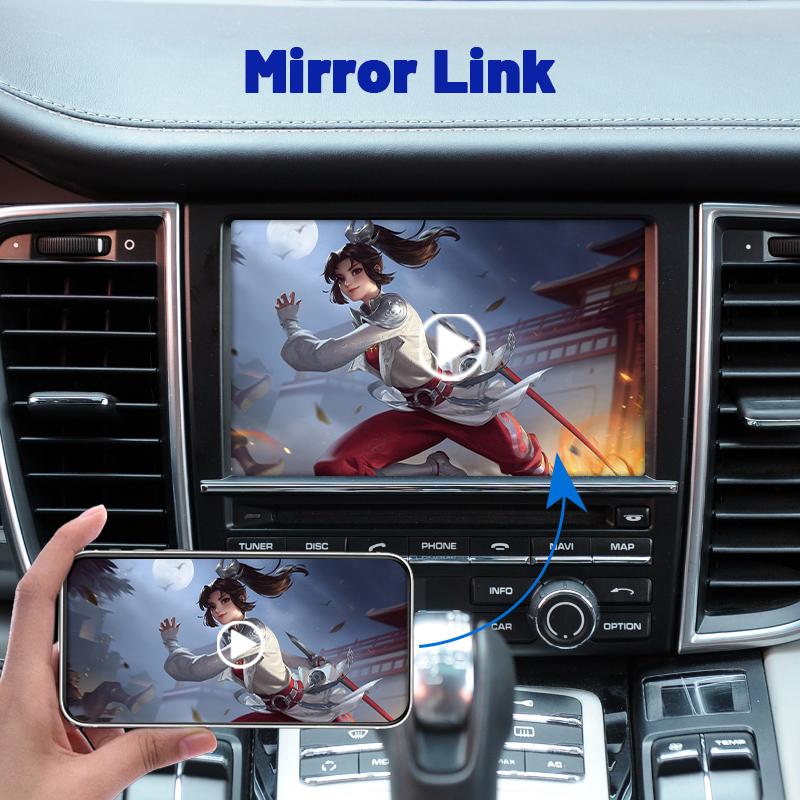 Sinairyu Wireless Carplay Android Auto Mirror-Link Kit Compatible For Porsche Cayenne Cayman 911 PCM 3.0/3.1/4.0 System