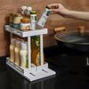 Sliding Seasoning Storage Shelf Non Slip Base Salt Bottle Holder Household Item Organizer  Cupboard