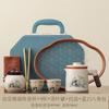 Ru Kiln Portable Travel Tea Set High-end Ru Porcelain Filter Express Customer Cup New Chinese Outdoor Camping Car Tea Drinker