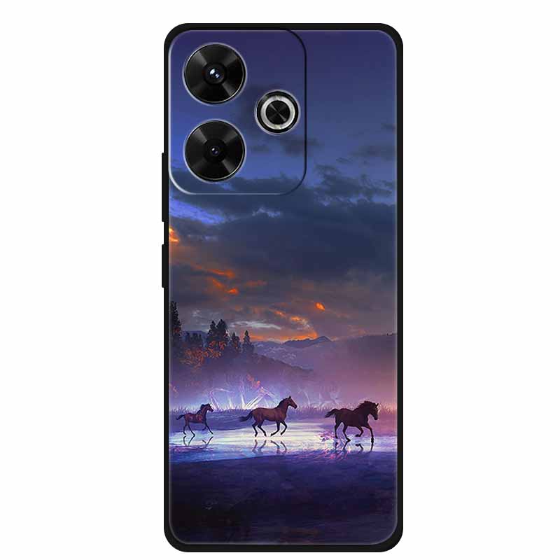 Phone Case For POCO M6 4G Back Cover Case M6Plus Black Silicone Soft Coque For Xiaomi Redmi 13 13x Poco M6 Plus Case M 6 Plus