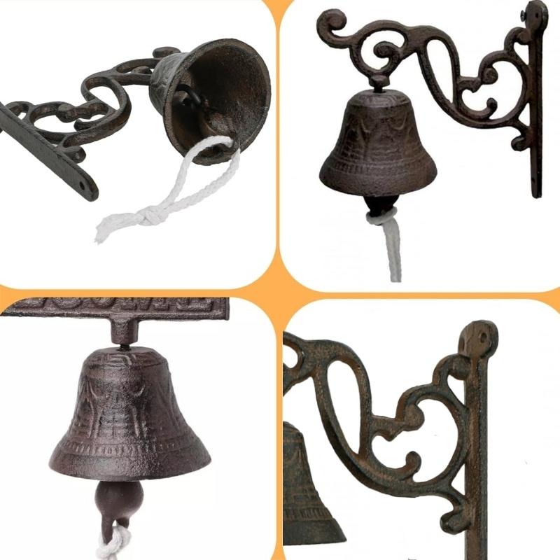 Rusty Iron Door Bell Rustic Bracket Wall Mounted Doorbell Home House Porch Decor