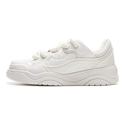 Li Ning Journey 2.0 Bouncing Shoes Thick Sole Height Increasing Comfortable Versatile Low Top Sneakers Men Sneakers Cloud-White AGCU091-9