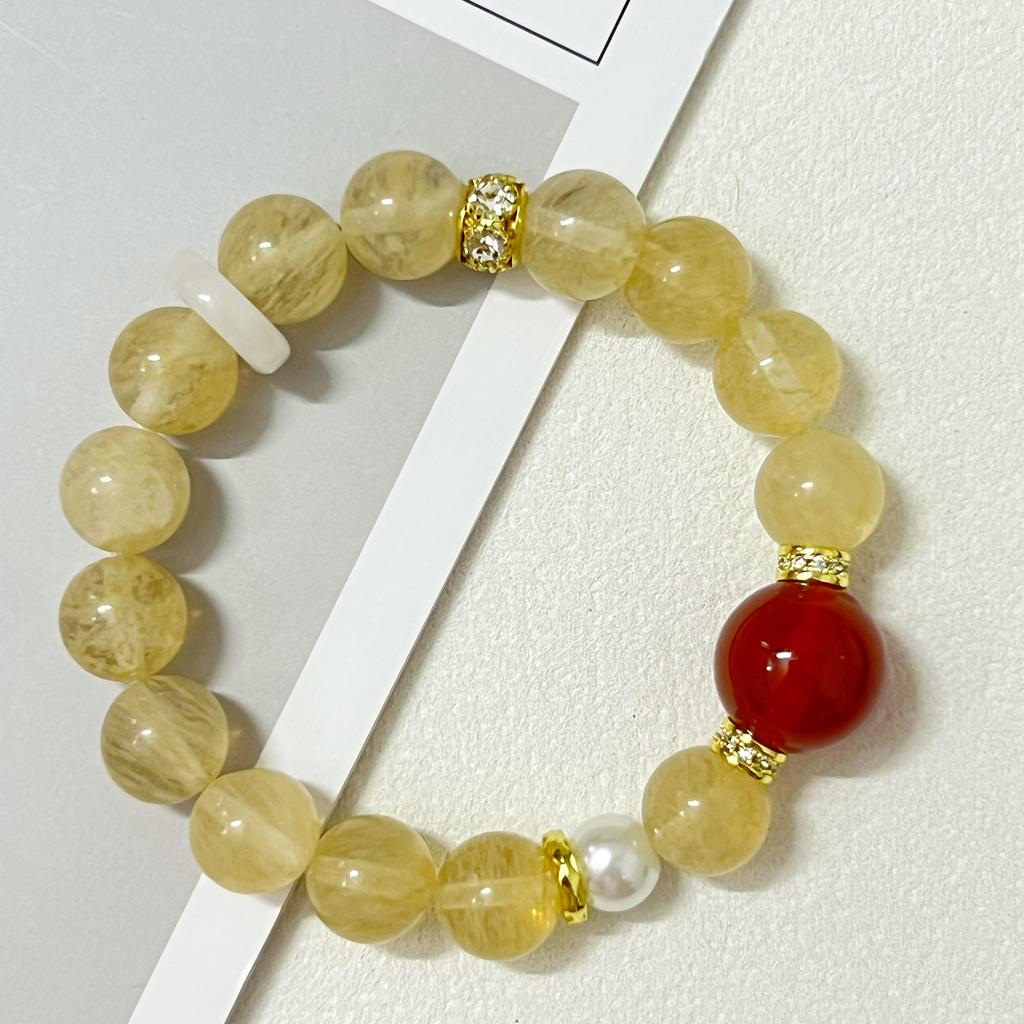 Crystal Beaded Bracelet for Women Handmade 10mm Round Beads Natural Stone Stretch Bangle DIY Jewelry Gifts