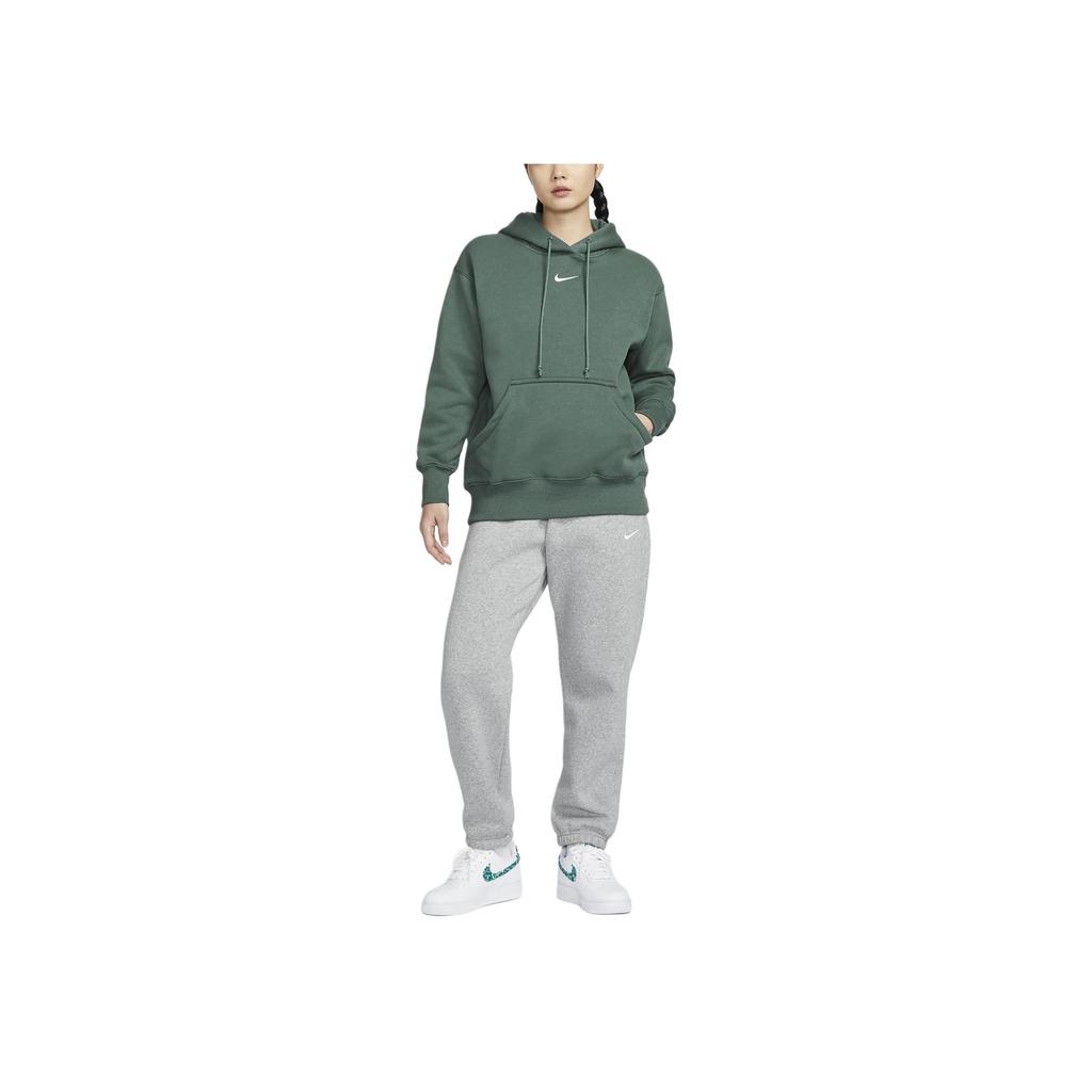 Nike Sportswear Phoenix Fleece Swoosh Solid Color Comfortable Loose Fit Hooded Long Sleeve Sweatshirt Women Sweatshirt Vintage-Green DQ5861-338