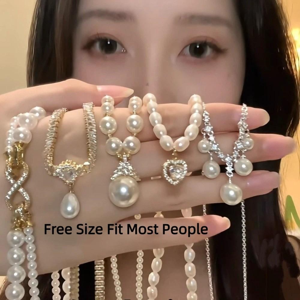 Fashion Multi-layer Diamond Pearl Elegant Women's Jewelry Layered Pendant French Court-style Beaded Choker Daily Accessories