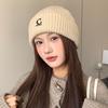 Autumn and Winter Simple Letter C Embroidered Woolen Hat Versatile Student Couple Pullover Hat Warm and Cold Proof Ear Protection Hat