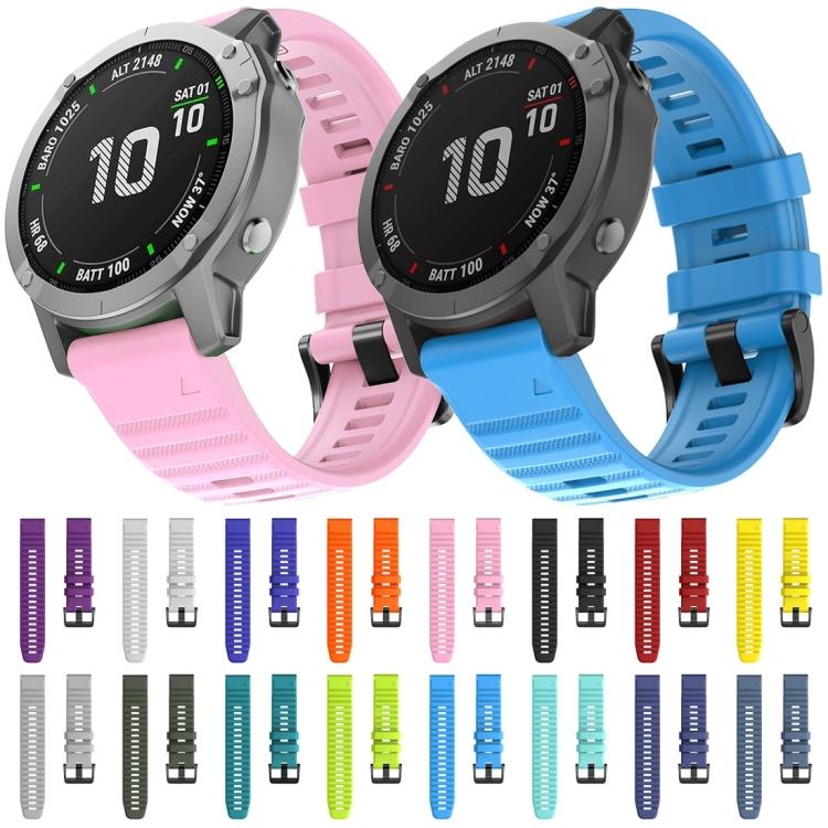 

Для Garmin Fenix 6 22 мм силиконовый ремешок для смарт-часов(белый) белый