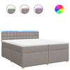 VidaXL Bed Slat Base with Mattress Taupe 200x200 Cm Fabric 3289105