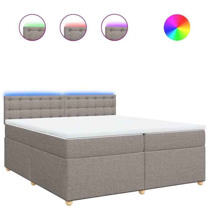 VidaXL Bed Slat Base with Mattress Taupe 200x200 Cm Fabric 3289105