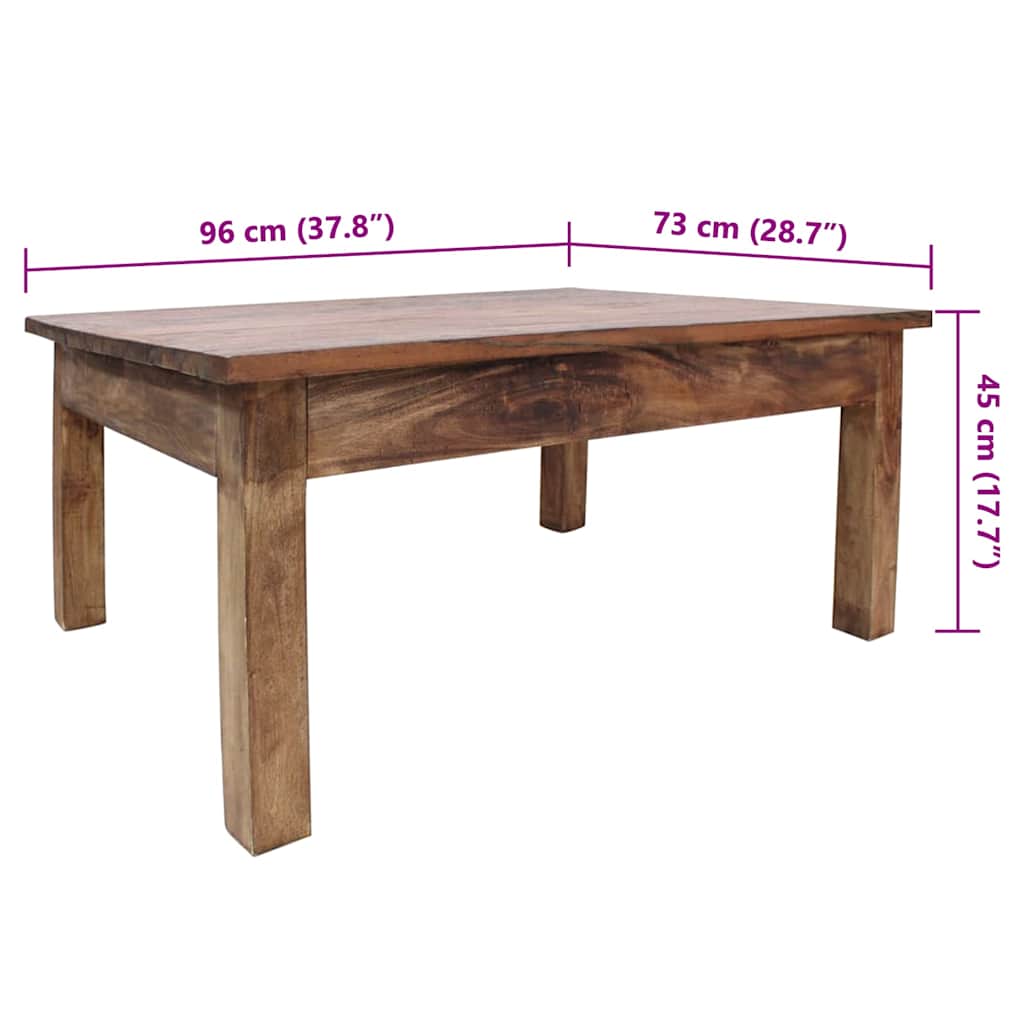 Coffee Table Solid Mahogany Wood 96 x 73 x 45 cm
